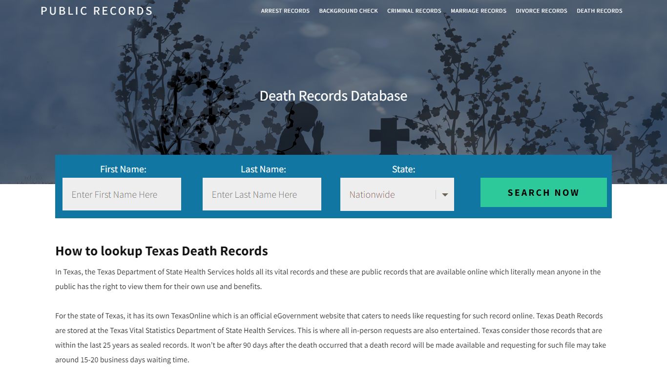 Texas Death Records - Public Records